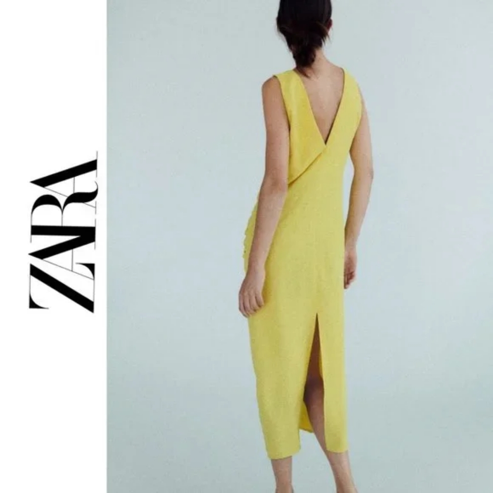 ZARA CENTER RUCHED DRESS - Picture 2 of 7